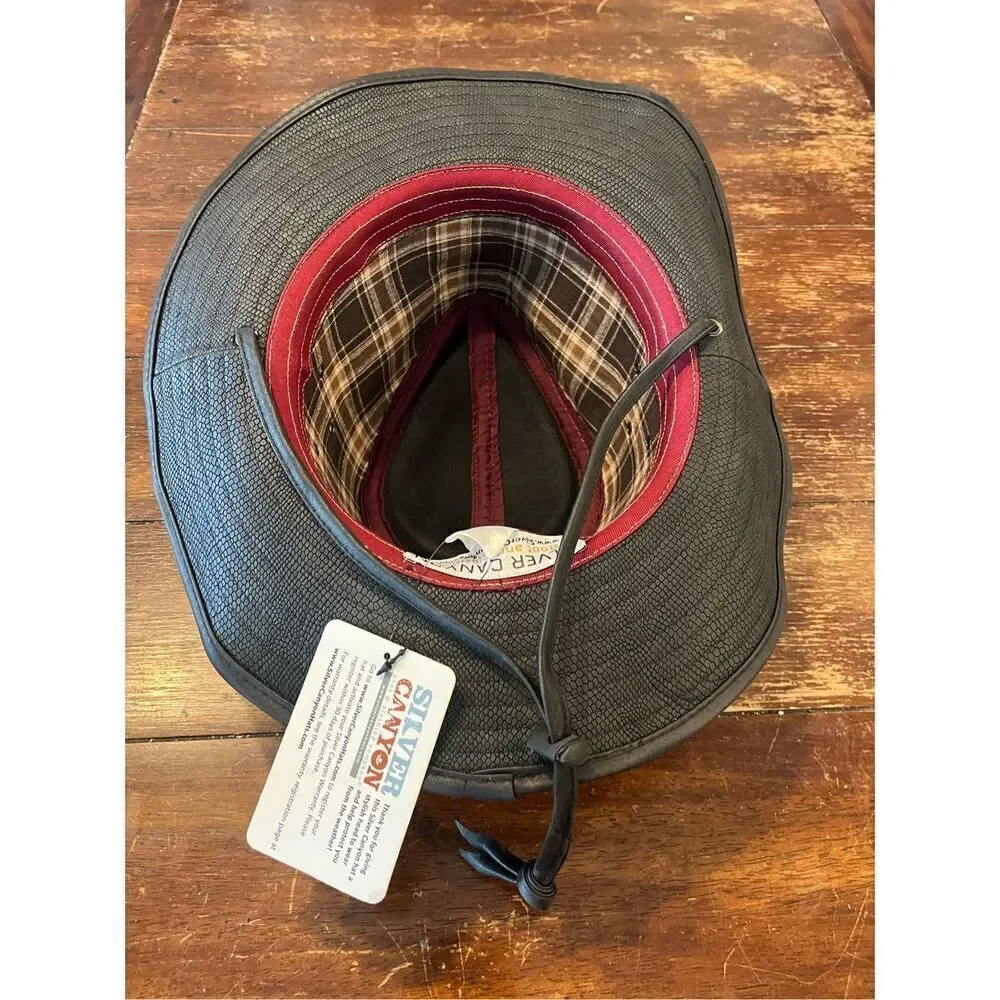 Silver Canyon Weathered Outback Outdoorsmen Shapeable Hat with Chin Cord